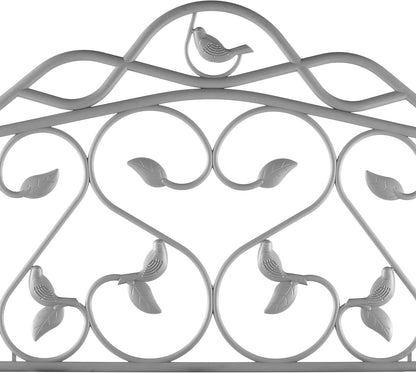 Evelyne Decorative Garden Border Edging: Faux Wrought Iron Leaf & Bird Design