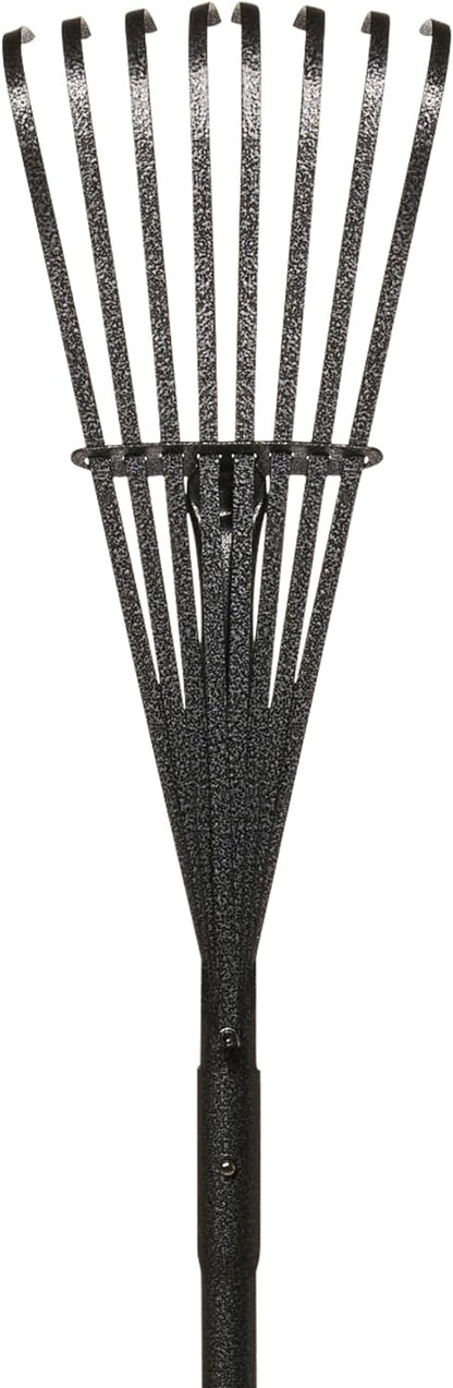 Yard Butler World’s Greatest Shrub Rake | Heavy Duty All Steel Rake with Ergonomic Garden Claw, 20 Free-Floating Tines & Long Metal Handle – Lawn, Yard, Bed, Landscape for Leaves, Grass & Debris, 8"