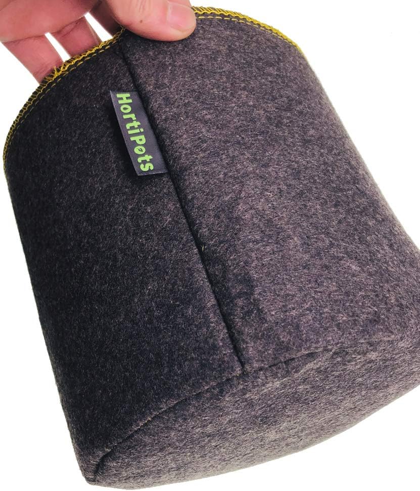 HORTIPOTS Fabric Pots 1 Gallon Non So Floppy Air Pruning Cloth Grow Bags Black Gray (Pack of 6)
