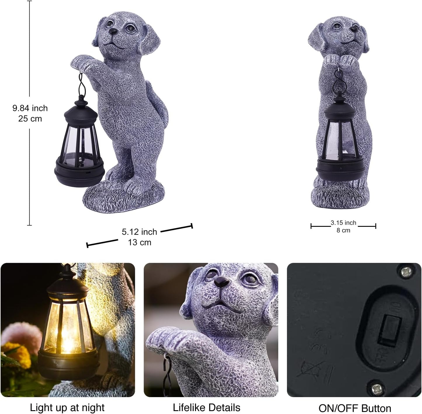 Goodeco Dog Statue with Solar Lantern - Perfect Dog Garden Statues Outdoor Decor & Ornament for Mom, Housewarming Gifts and as Yard Decorations