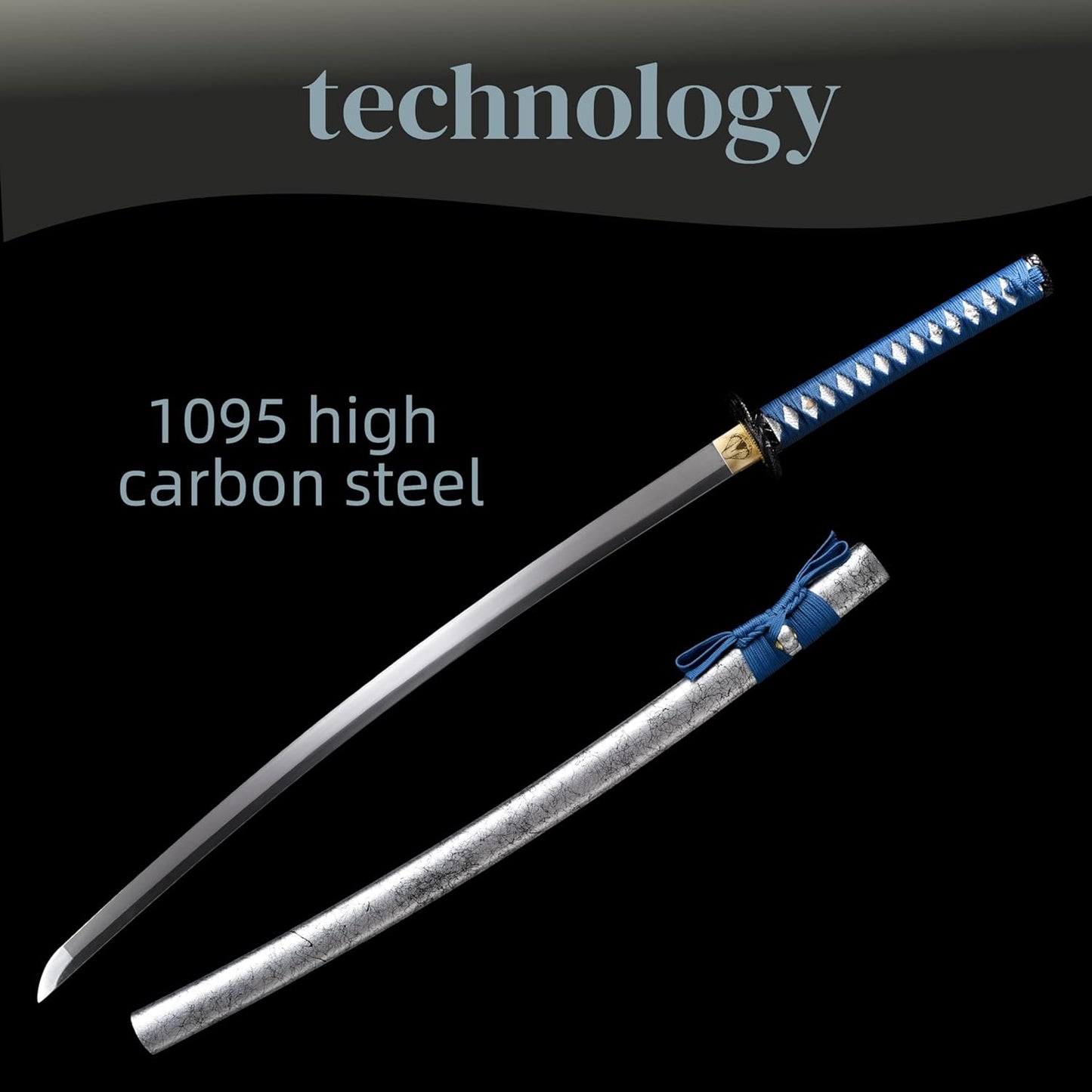 A True Samurai Sword, Made of 1095 high Carbon Steel with Sharp Blades, Suitable for Martial Artists and Players to Collect, Full of Tang Dynasty