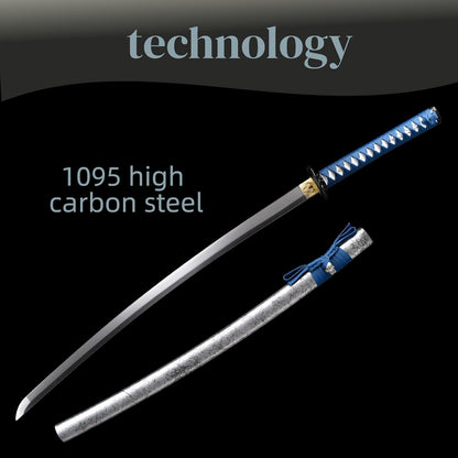A True Samurai Sword, Made of 1095 high Carbon Steel with Sharp Blades, Suitable for Martial Artists and Players to Collect, Full of Tang Dynasty