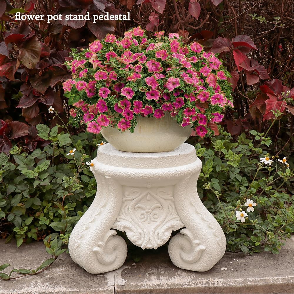Outdoor Pedestal Stand for Garden Decor - ClassicalL Plinth Pedestal Stand for Statues, Decorative Garden Pedestals and Statue Stand,12" Tall