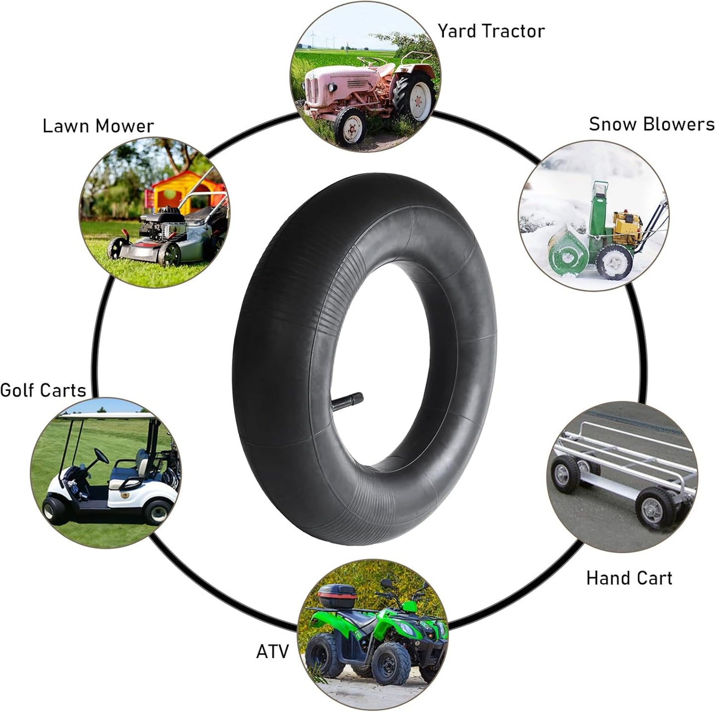 2-Pack 4.80/4.00-8 Inner Tube Heavy Duty Replacement 4.80 x 4.00-8 Inner Tube 4.80-8 4.00-8 480/400-8, Straight Valve, for Wheelbarrows/Hand Trucks/Garden Carts/Lawn Mowers and More