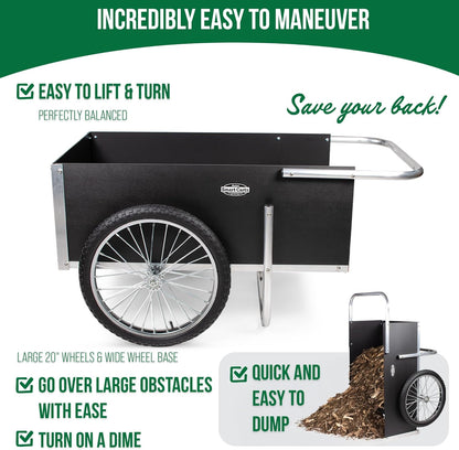 Smart Carts Ultimate Gardener Cart with 7 CF Capacity, Large 20-Inch Flat-Free Wheels for Effortless Maneuverability, and Aluminum Frame That is Strong, Lightweight, and Rustproof