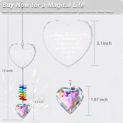 13.8 - Inch Crystal Sun Catchers Indoor Window - Ideal Retirement Gift for Woman with Prismatic Beauty