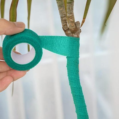 Plant Tying Tape Self-Adhesive Stretch Garden Tape for Climbing Plants, Green Floral Binding Tape Adjustable Plant Ties for Branches Flowers Tomatoes 4 Rolls 1" by 15' Each