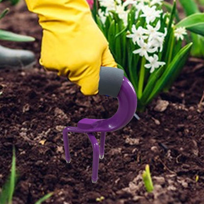 Hand Tiller Claw Cultivator Garden Yard Soil Loosener Soil Tiller Manual for Raised Garden Beds Potted Cultivating Plant Pot violet