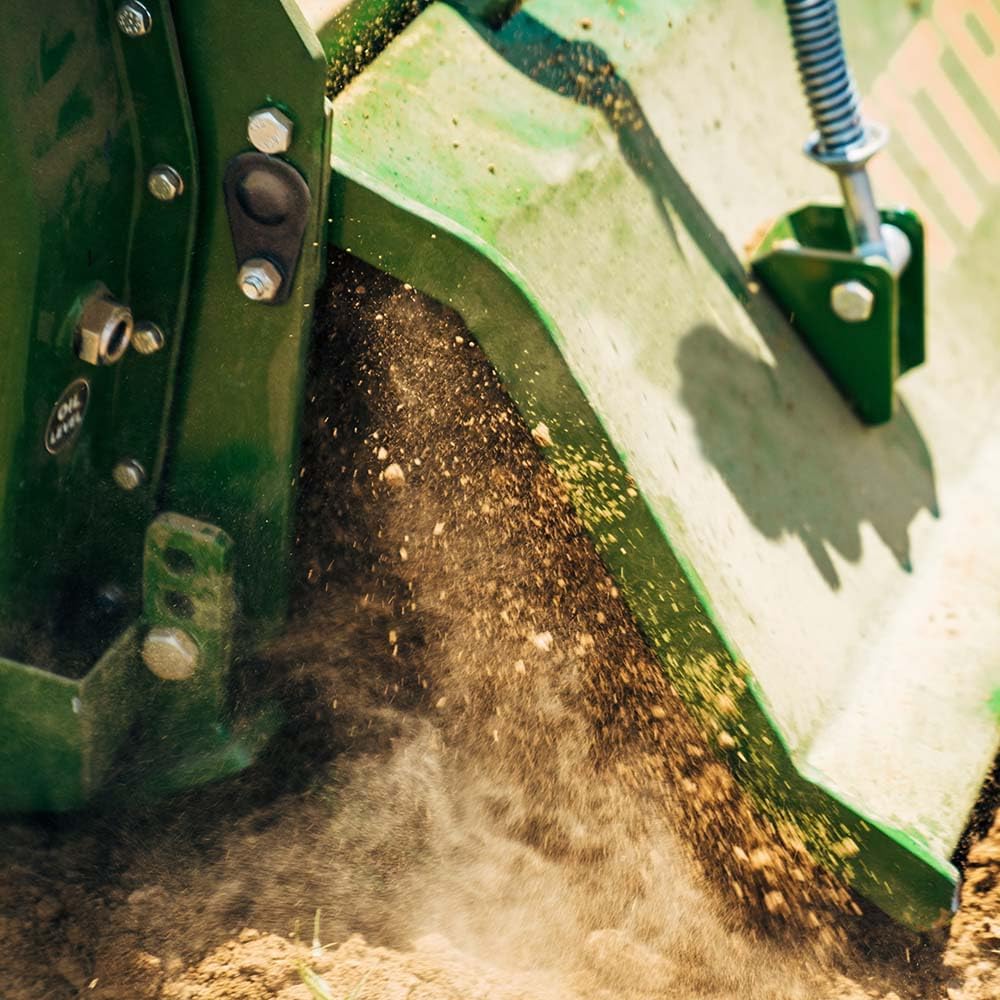 Titan Attachments 3 Point 60" Rotary Tiller Attachment, Fits Cat 1 Tractors, Green Finish, PTO Driven Cultivator with a 540 RPM Gearbox, Replaceable Tines, Aerates Ground Soil