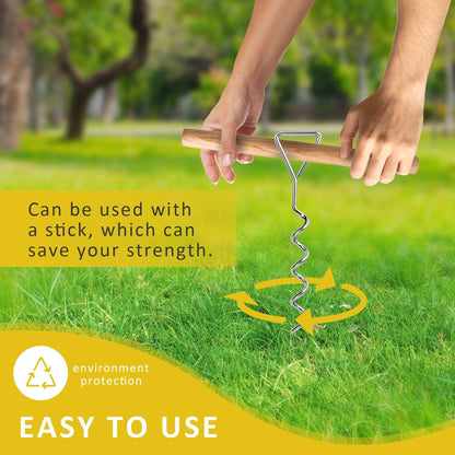 Tree Stake Kit, Heavy Duty Spiral Tree Stakes for Leaning Trees, Straightening Solution for Young Trees in Bad Weather