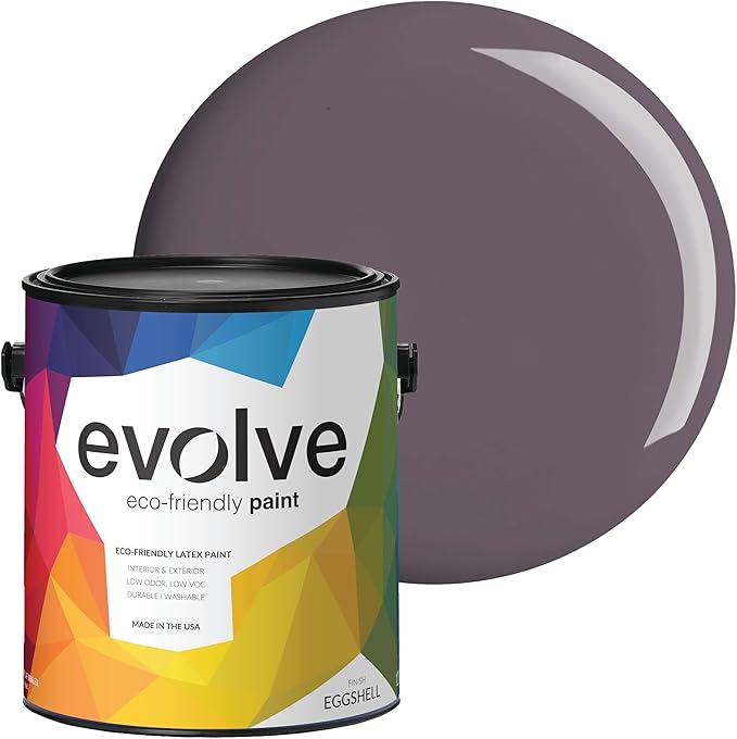 EVOLVE Paint & Primer: Environment-friendly, Low Sheen with One-coat Coverage for Interior & Exterior surfaces (Gentle Plum, 1-Gallon)