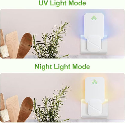 Fly Trap Indoor, Fruit Fly Traps for Indoors, 2 Devices 12 Glue Cards, Two Modes Protect 400 Sq Ft for Home, Fly Catcher Trap for Fruit Flies, Gnats, Mosquito, Flies, Moths, and Other Flying Insects