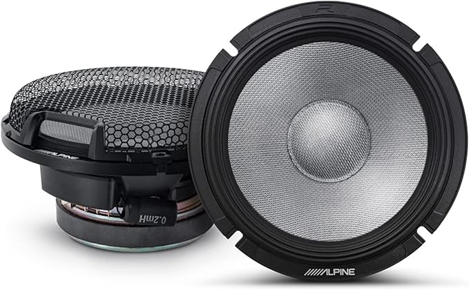 Alpine R2-S65C High-Resolution 2-Way Speaker Set / 6.5" with RKFR65 3-Piece Foam Fast Ring Speaker