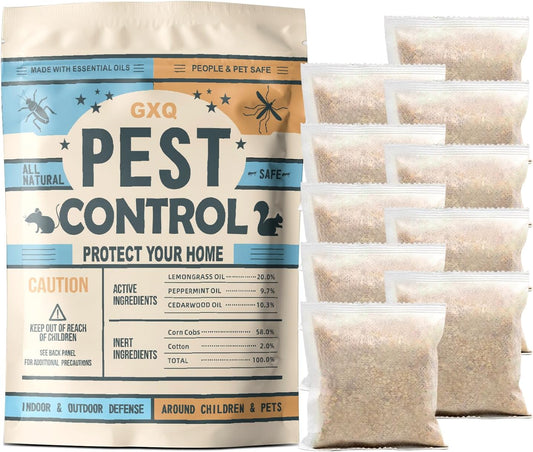 Pest Control Pouches, Mosquito Repellent, Repellent for Mice.Rats. Ants. Cockroaches. Moths and Other pests, Peppermint Oil, Mouse Repellent,Rat Repellent for House (10p)