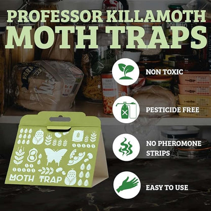Pantry Moth Traps 6-Pack | Child and Pet Safe Pantry Protection | No Insecticides | Premium Attractant