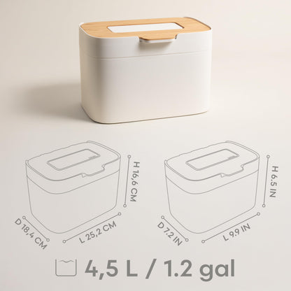 KAZAI. Compost Bin Kitchen 'Elin' | 1.2 GAL / 4.5L Countertop Compost Bin with Wooden Lid & Filter