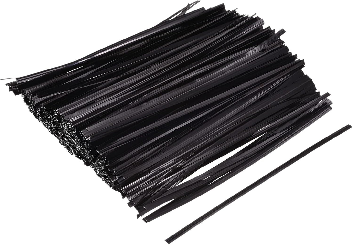 MECCANIXITY Foil Twist Ties 6" 15cm Metallic Plastic Closure Tie for Tying Bread, Candy, Cookies, Gift Bags Arts Crafts Ties Black Pack of 750