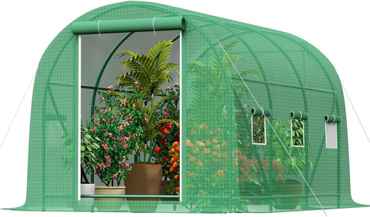 10x7x7 ft Greenhouse, Outdoor Walk-in GreenHouses with Screen Windows and Dual Zippered Door, Portable Waterproof Green Houses Tent for Outside Heavy Duty with Reinforced Frame #2