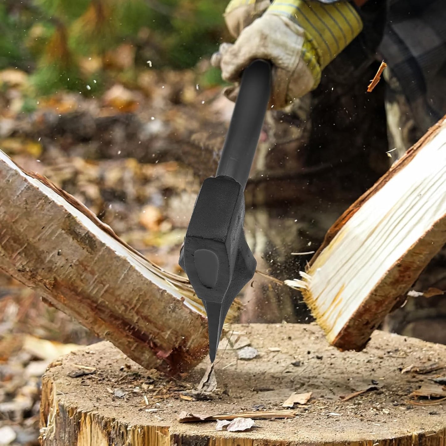 36" Splitting Maul, 6.8Lbs Chopping Splitting Axe for Firewood Splitting, Forged Carbon Steel Heavy Duty Maul, Fiberglass Shock Reduction Handle with Anti-Slip Rubber Grip