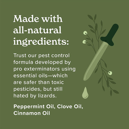 Lizard Control Spray - 32 oz - Natural Peppermint Formula - Indoor & Outdoor Use - Keeps Iguanas Away - Safe Around Kids & Pets