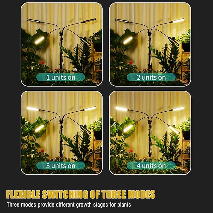 LED Grow Lights for Indoor Plants Full Spectrum, 360 LEDs Plant Lights for Indoor Growing with 58" Adjustable Stand, Plant Grow Lights with Auto 3/6/9/12/15/18H Timer for Indoor Tall Plants.