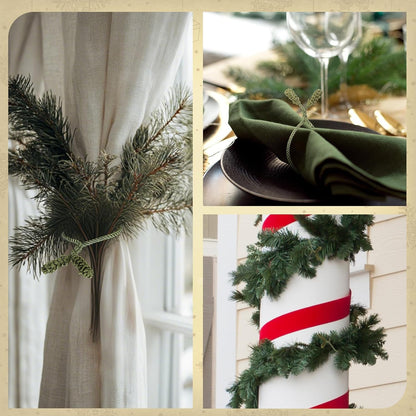 Shappy 12 Pieces Christmas Garland Banister Ties Christmas Decorative Reusable and Flexible Twist Ties for Garland, Banister Home Decoration (Olive Green)