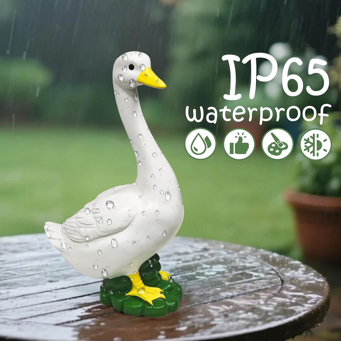 Porch Goose Garden Decor Statues - Large White Yard Goose Statue Resin Duck Sculpture 20"High Lawn Goose Front Porch Goode Home Decorations Housewarming Birthday Gifts for Mom Women (Without Clothes)