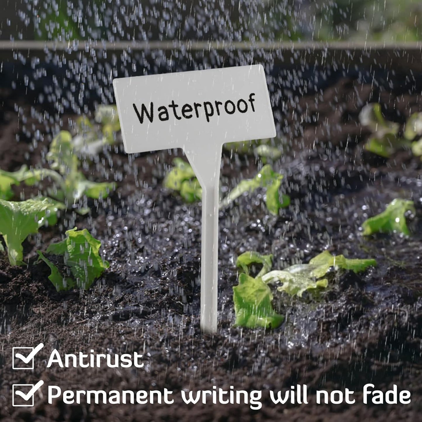 50 Pack Outdoor Plant Label, Large Waterproof Plastic Plant T-Type Tags, Durable Nursery Garden Markers, Perfect for Herbs, Flowers, Vegetable (Height 11.8'')