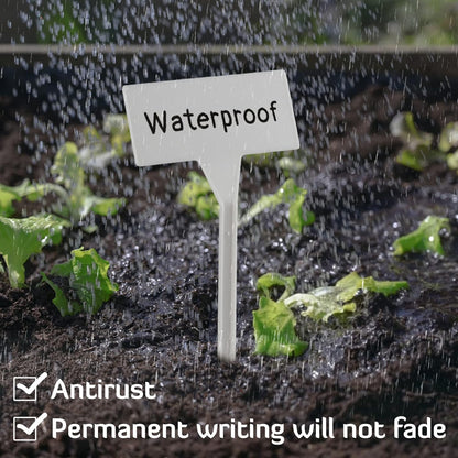 50 Pack Outdoor Plant Label, Large Waterproof Plastic Plant T-Type Tags, Durable Nursery Garden Markers, Perfect for Herbs, Flowers, Vegetable (Height 11.8'')
