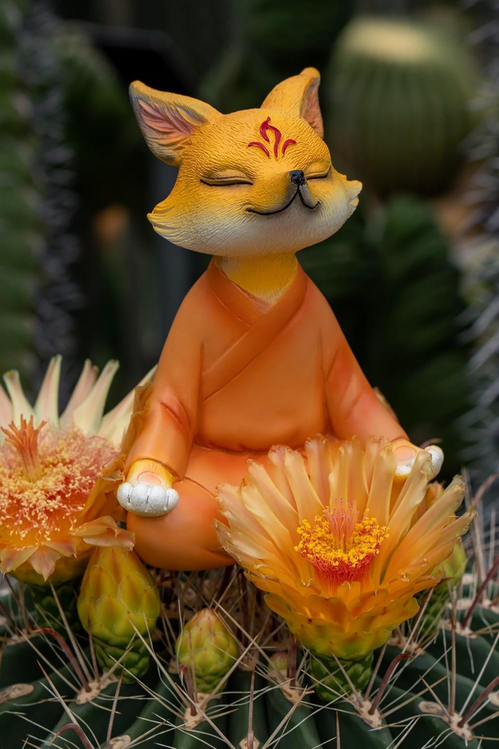 Zen Fox Figurine — Meditating Fox Buddha Statue for Home Decor, Living Room, Yoga & Meditation Accent, Shelf, Table, Desk Decor, Outdoor Garden Decor, Gifts for Women