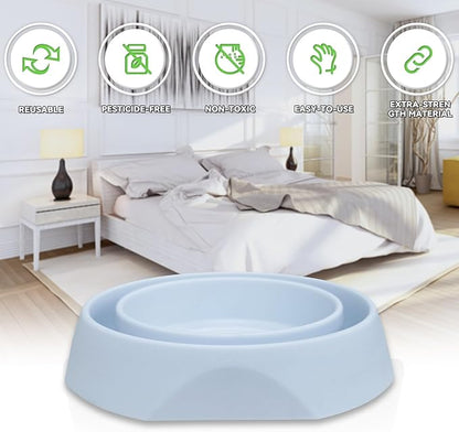 Bed Bug Interceptors Trap Detector | Bedbug Traps for Bed Legs with Anti Skid Pads (White -12 Pcs)