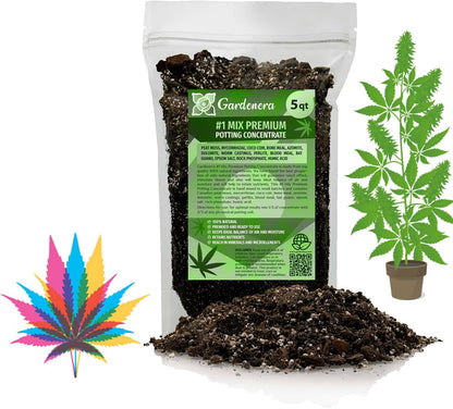 Gardenera Premium Happy Plant Potting Soil Mix - Optimal Nutrient-Rich Blend for Thriving and HIGH-Yield Herbal Plants - 5 Quart