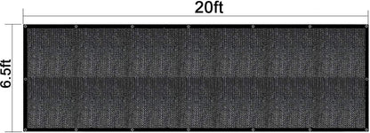 smartelf Shade Cloth 70% Sunblock Shade Cloth Net 6.5 ft x 20 ft - Black Bulk UV Resistant Fabric Mesh for Greenhouse Shade Cloth Taped Edge with Gromments Included 16pcs 6" Ball Bungee
