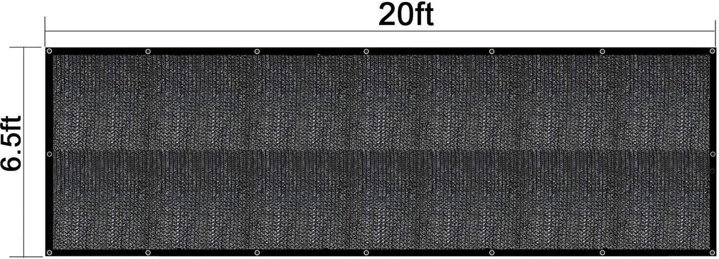 Greenhouse Covers Sunblock Shade Cloth Net Mesh Tarp 90% UV-Resistant Protection Plants Flowers Pet Kennels Outdoor Shade Screen Taped Edge with Gromments Included 16pcs 6" Ball Bungee (6.5ft 20ft)