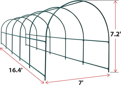 Strong Camel Greenhouse Replacement Frame for Larger Hot Garden House, Support Arch Frame Climbing Plants/Flowers/Vegetables (16.4'x 7' x 7.2')