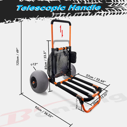 Beach Trolley Cart with 12inch Balloon Wheels for Sand All Terrain