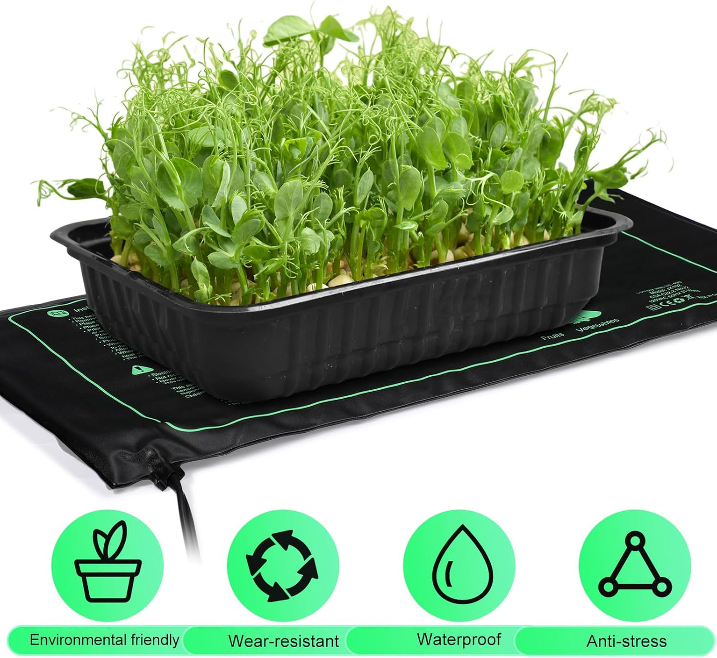 ROCEEI 10 Pack Durable Seedling Heat Mat 10 x 20.75 Waterproof Plant Heating Pad Warm Hydroponic Grow Mat for Greenhouse Grow Seed Starting Plant Germination