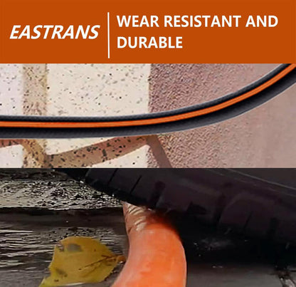 EASTRANS Female to Female Garden Hose 3 ft x 5/8", Heavy Duty Short Water Hose with 3/4" Solid Brass Connector, Flexible, Lightweight, Black & Orange