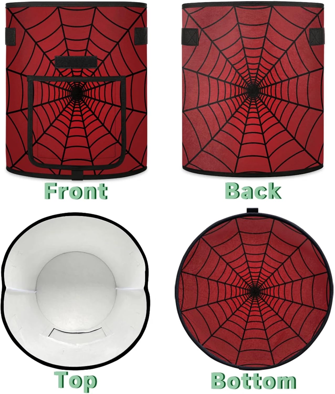 Vegetable Grow Bags Red Spiders Web 7 Gallon Thickened Nonwoven Plant Pot Flowers Potato Fruit Plant Grow Bag with Handle Garden Plant Bag Outdoor 2 Pack