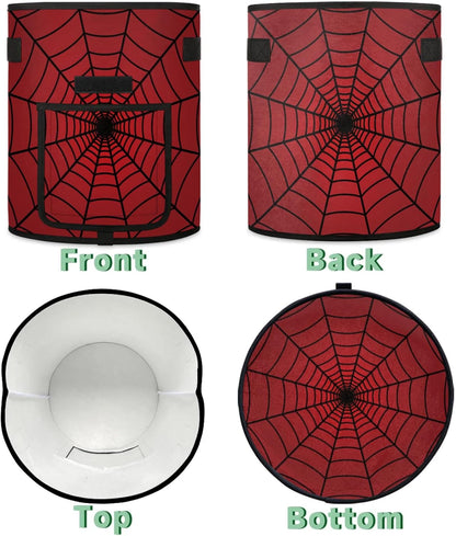 Vegetable Grow Bags Red Spiders Web 7 Gallon Thickened Nonwoven Plant Pot Flowers Potato Fruit Plant Grow Bag with Handle Garden Plant Bag Outdoor 2 Pack
