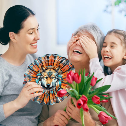 Wolf Wind Spinner, Wolf Wind Spinner Hanging for Yard and Garden, Unique Gift Wind Spinner, 3D Hanging Wind Spinner Outdoor