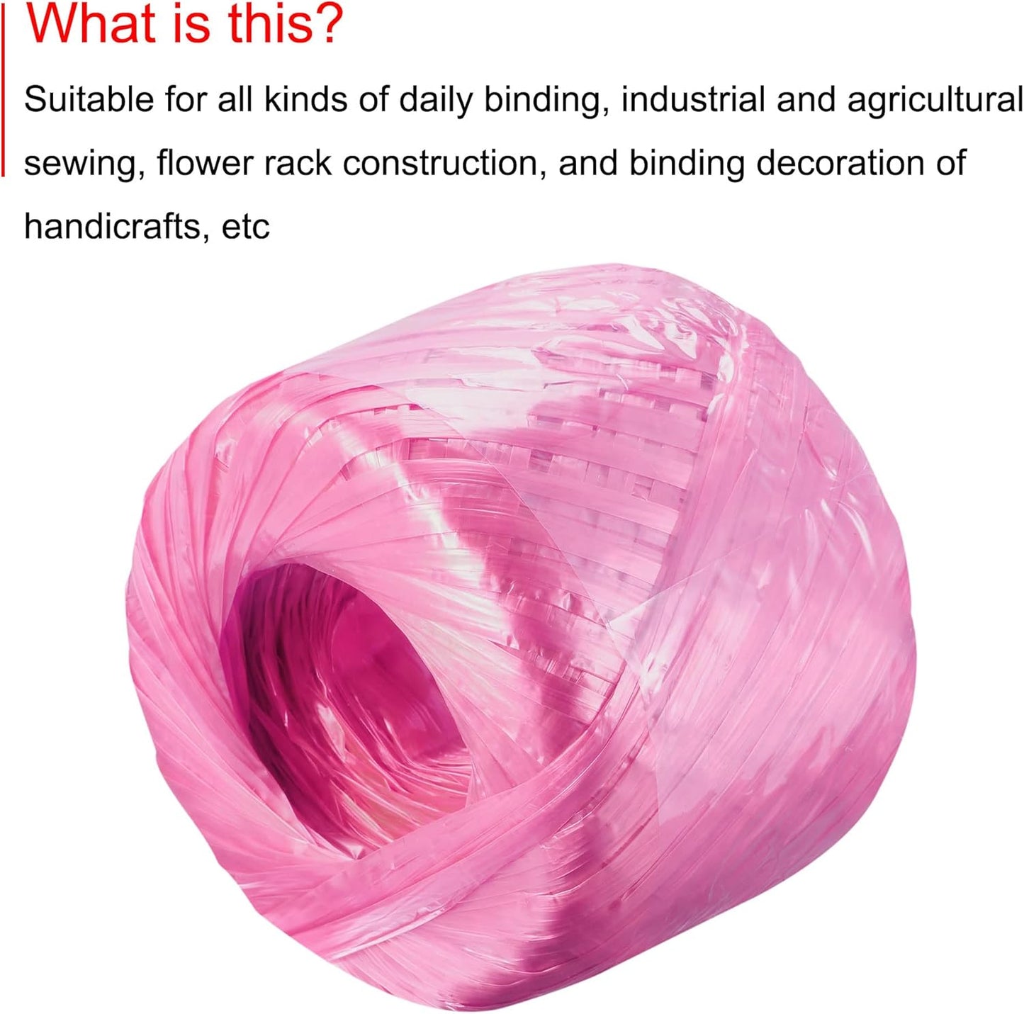 MECCANIXITY Polyester Nylon Plastic Rope Twine Household Bundled for Packing Gardening Craft,150m Length,Pink