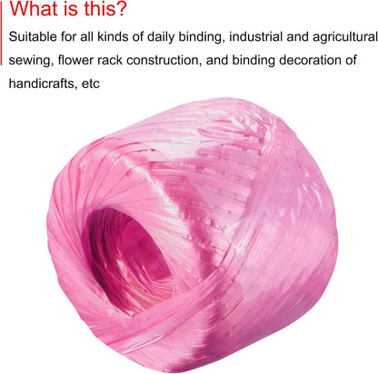 MECCANIXITY Polyester Nylon Plastic Rope Twine Household Bundled for Packing Gardening Craft,150m Length,Pink