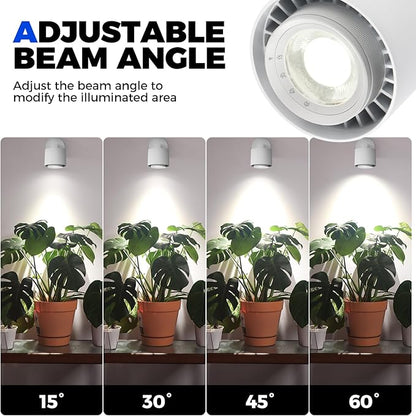 Barrina TR40a Track Grow Light for Indoor Plants, 40W Hanging Grow Lights with Adjustable Beam Angle (15°-60°), 5000K Full Spectrum Wall-Mounted Plant Light with Timer for Growing Houseplants,1-Pack