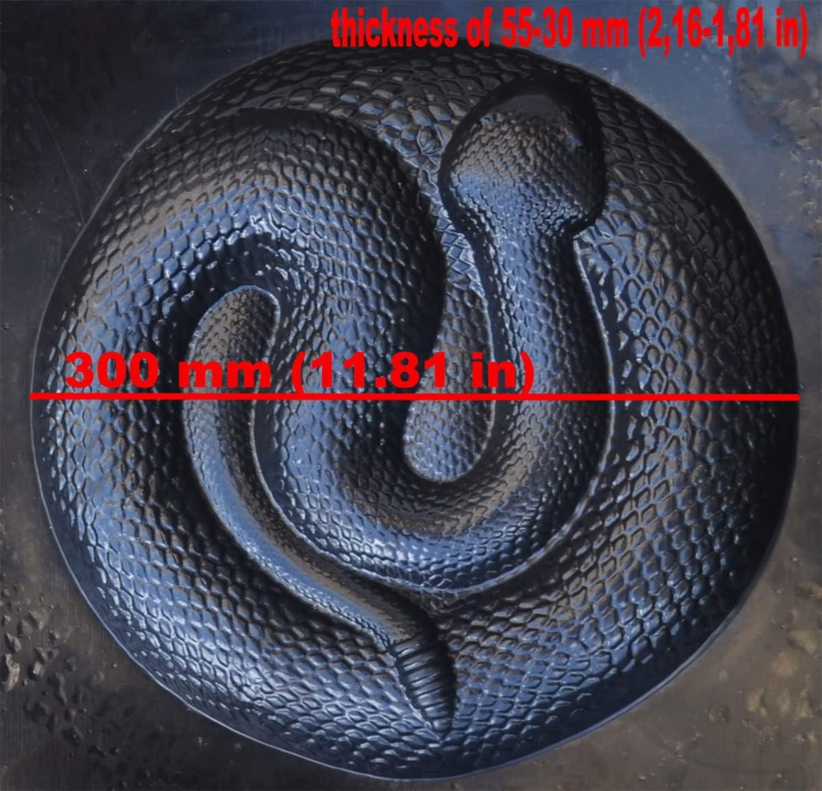 SvitMods Mold Snake DIY Statue for Garden Black ABC Plastic Concrete Cement Mould Rattlesnake Garden Decor Mold Croc for Garden Figure (D72 + D72-Smsll)