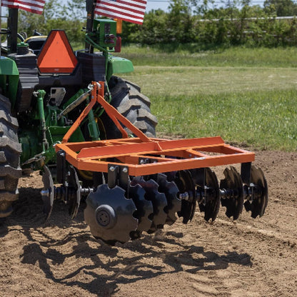 Titan Attachments 3 Point 6ft Notched Disc Harrow Plow Attachment for Cat 1 Tractors, Concave Discs for Tilling, Loosening and Lifting Soil