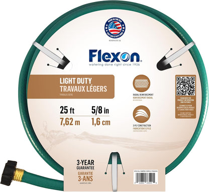 Flexon 5/8-Inch by 25-Foot Reinforced Garden Hose FR5825, 25ft, Green (Pack of 10)