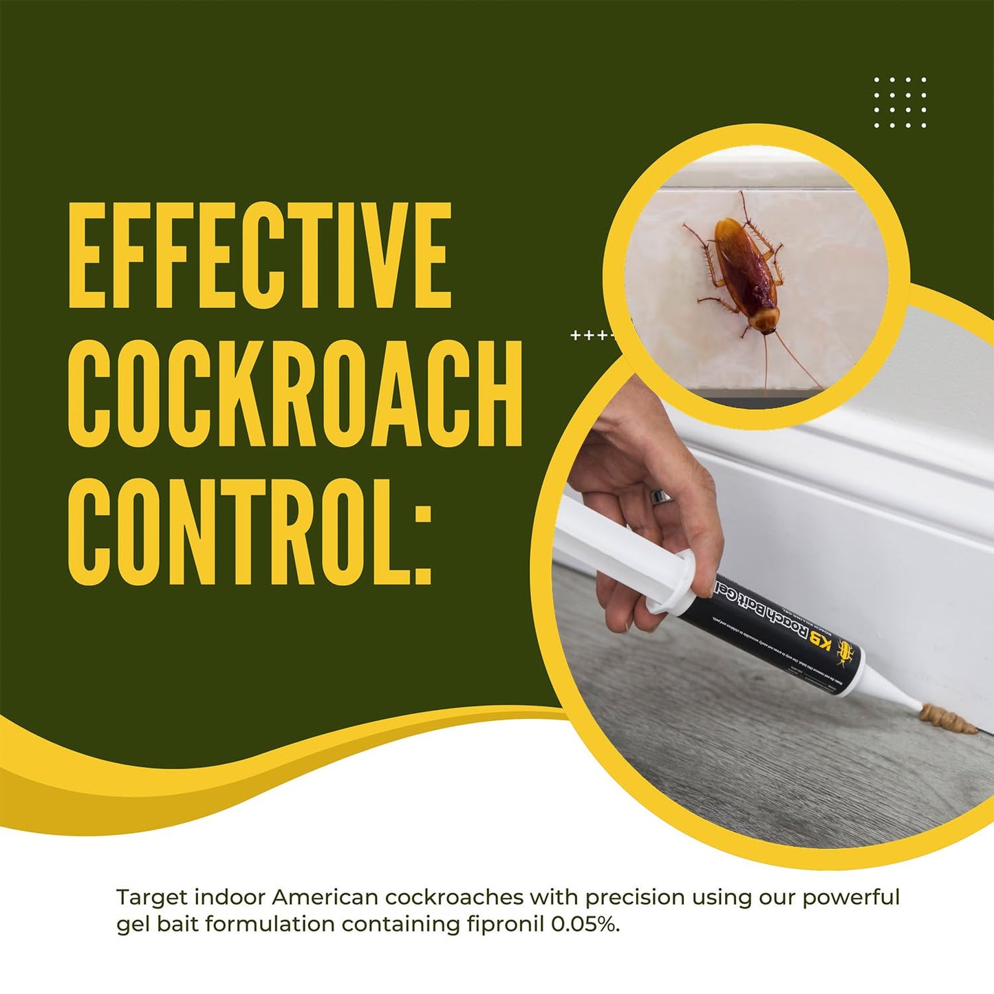 Roach Killer Bait Gel | Pest Control Efficacy for German(99%) & American(97%) Cockroaches | 16 Syringe Pack with Optigard-Like Efficacy | Safe & Powerful Cockroach Bane Solution |