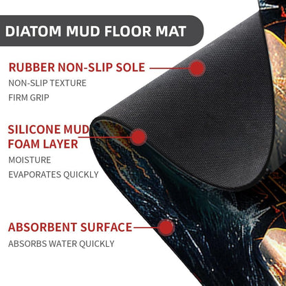 Bath Mat-Bathroom Rug，Dark Pirate Ship-Absorbent Non Slip Quick Dry Stain Resistant Easy to Clean Care Shower Rug for Bathtub Shower Room 17×27.5Inch (43 * 70cm)