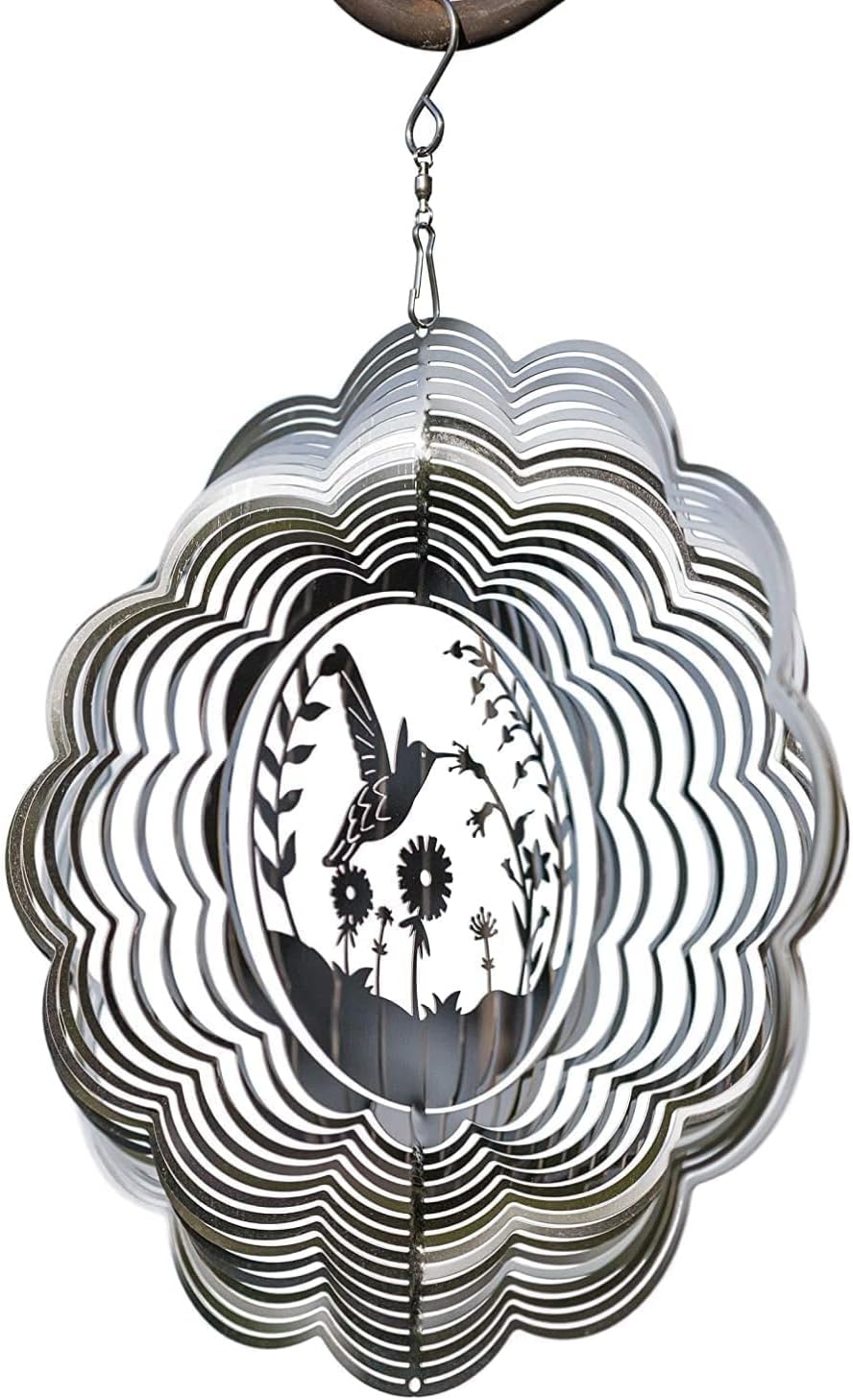 VP Home Hummingbird Kinetic Wind Spinner for Yard and Garden Wind Spinner Outdoor Metal Large Hanging Hummingbird Decor 3D Garden Art Wind Sculpture Spinners Kinetic Art Decorations